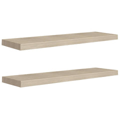 Rafturi de perete suspendate 2 buc., stejar, 90x23,5x3,8 cm MDF