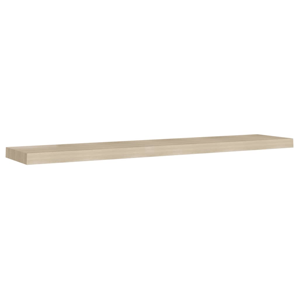 Rafturi perete suspendate, 4 buc., stejar, 120x23,5x3,8 cm, MDF