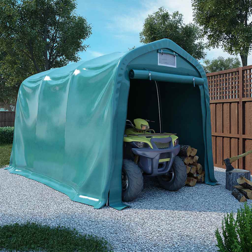 Cort de garaj, verde, 2,4 x 3,6 m, PVC