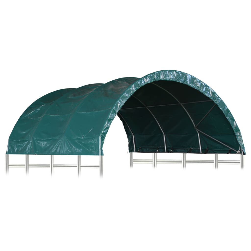 Cort pentru animale, verde, 3,7x3,7 m, PVC