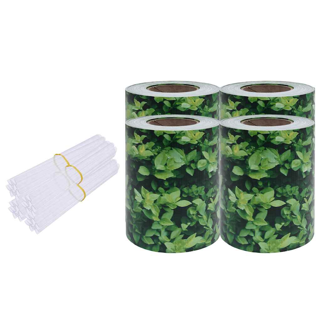 Panouri intimitate grădină, 4 buc., verde, 35x0,19 m, PVC