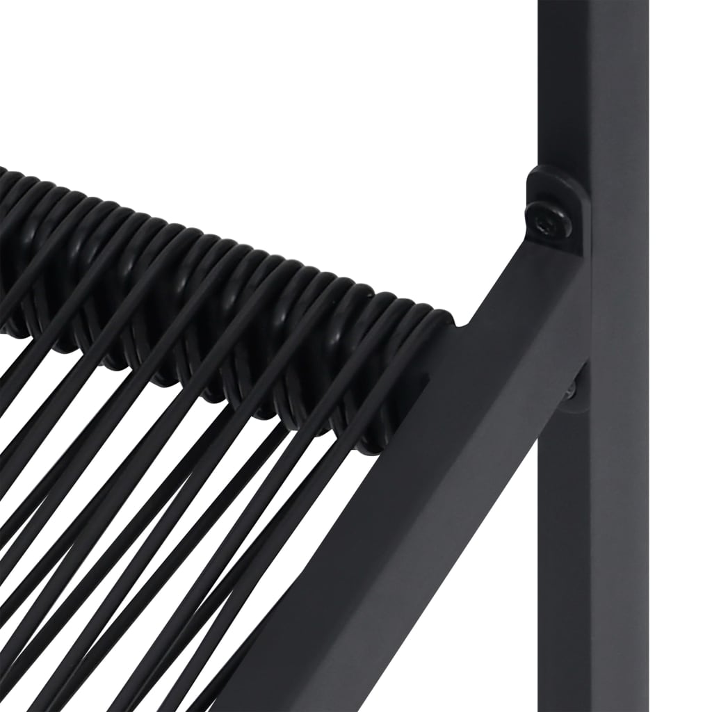 Scaune de grădină, 2 buc., negru, ratan PVC