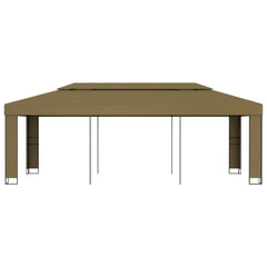 Pavilion cu acoperiș dublu, gri taupe, 3 x 6 m, 180 g/m²