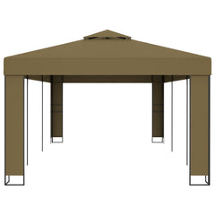 Pavilion cu acoperiș dublu, gri taupe, 3 x 6 m, 180 g/m²