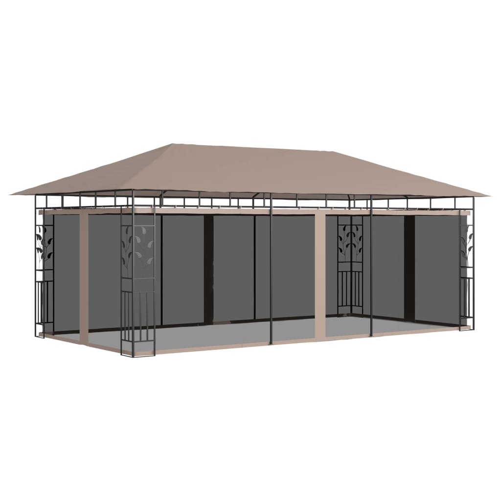 Pavilion cu plasă anti-țânțari, gri taupe, 6x3x2,73 m, 180 g/m²