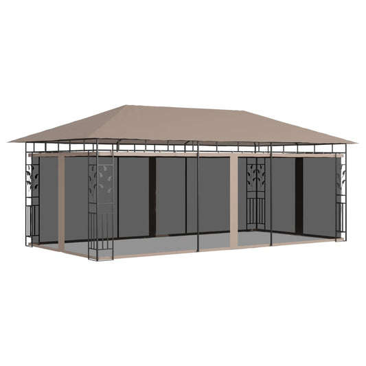 Pavilion cu plasă anti-țânțari, gri taupe, 6x3x2,73 m, 180 g/m²