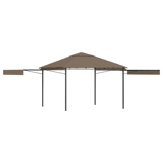 Pavilion extinsii duble acoperiș gri taupe 3x3x2,75 m 180 g/m²