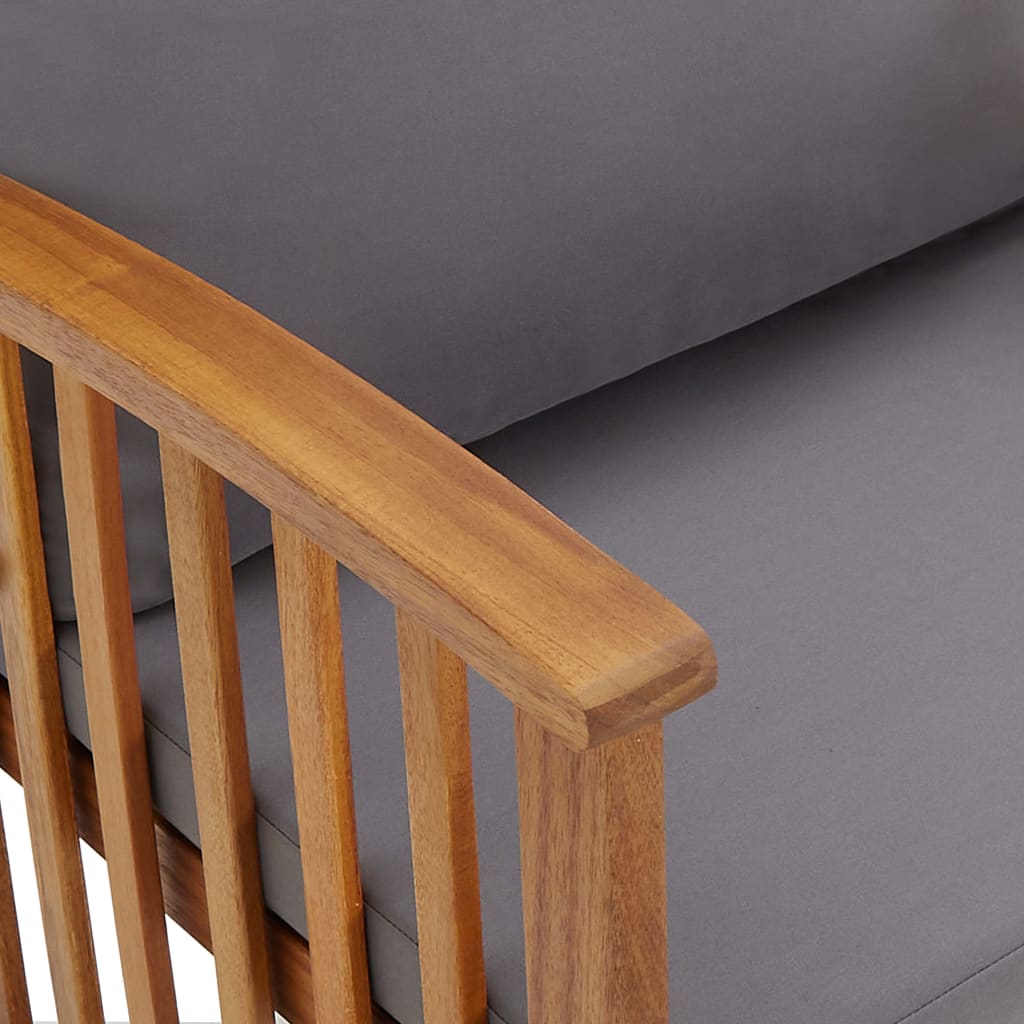 Set mobilier de grădină cu perne, 2 piese, lemn masiv de acacia