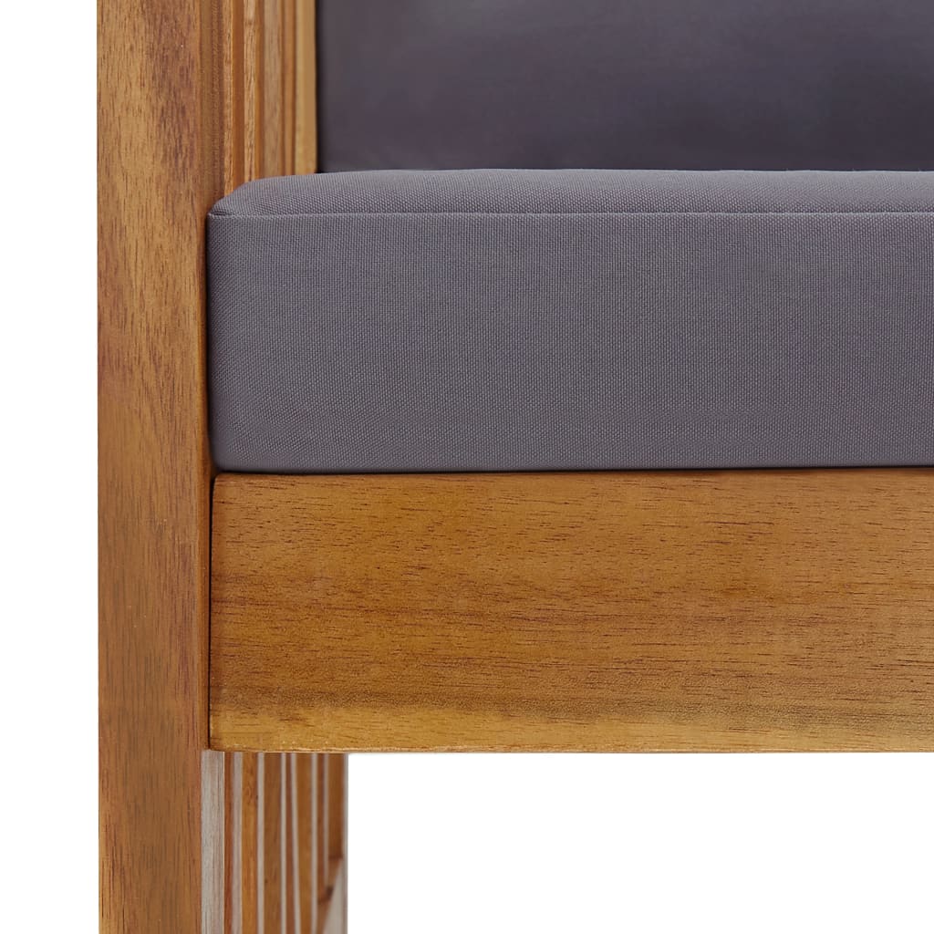 Set mobilier de grădină cu perne, 2 piese, lemn masiv de acacia