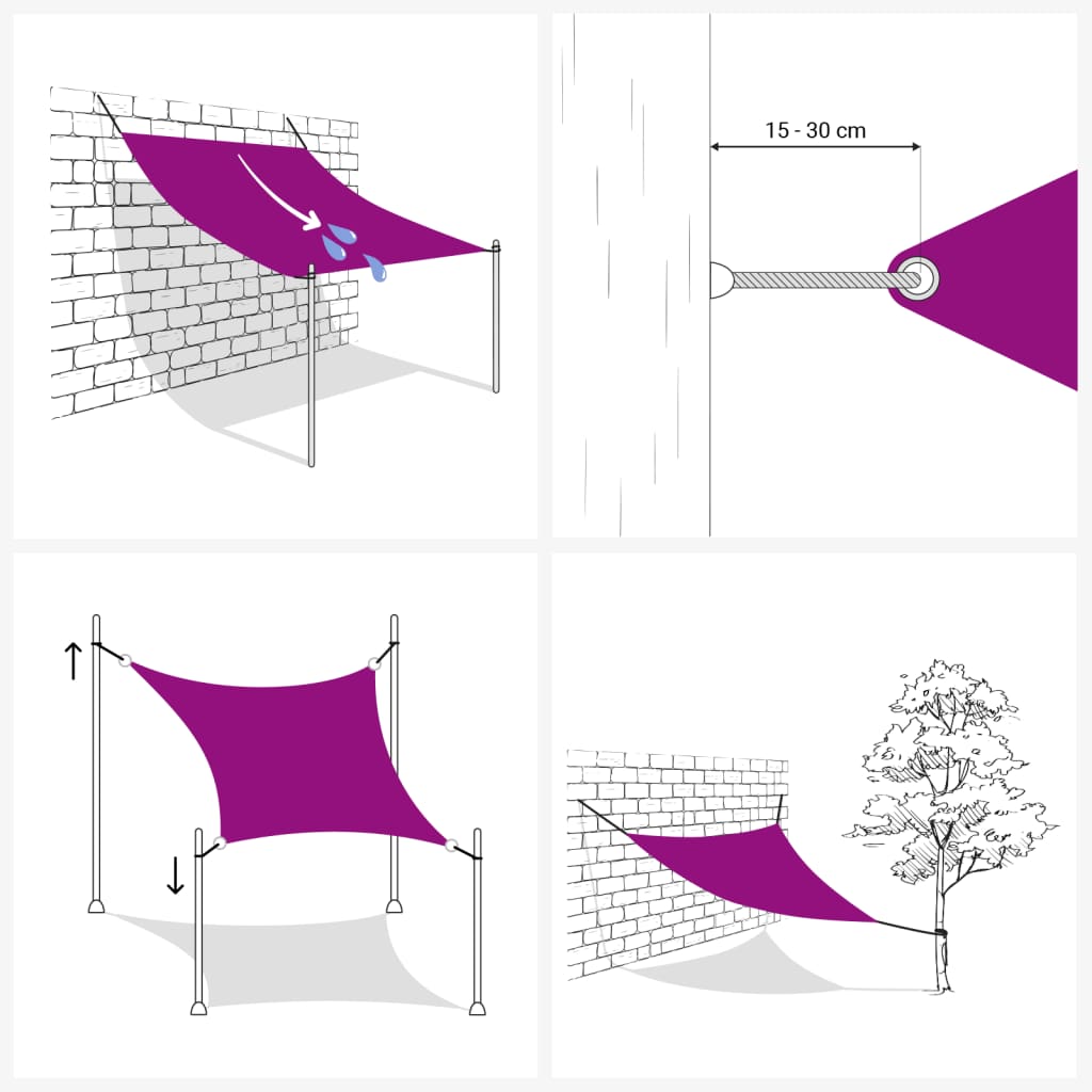 Pânză parasolar, crem, 4,5x4,5 m, țesătură oxford, pătrat