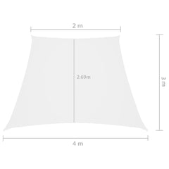 Parasolar, alb, 2/4x3 m, țesătură oxford, trapez