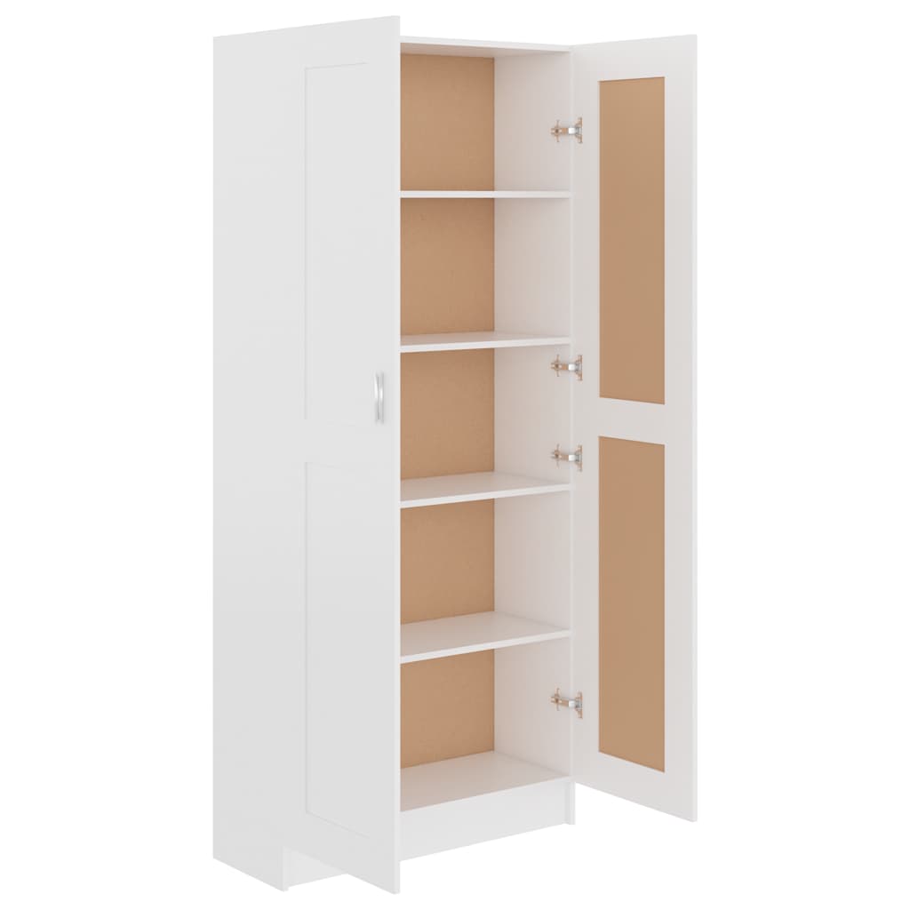 Bibliotecă, alb, 82,5x30,5x185,5 cm, lemn prelucrat