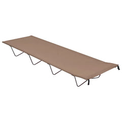 Pat de camping, gri taupe, 180x60x19 cm, țesătură oxford & oțel