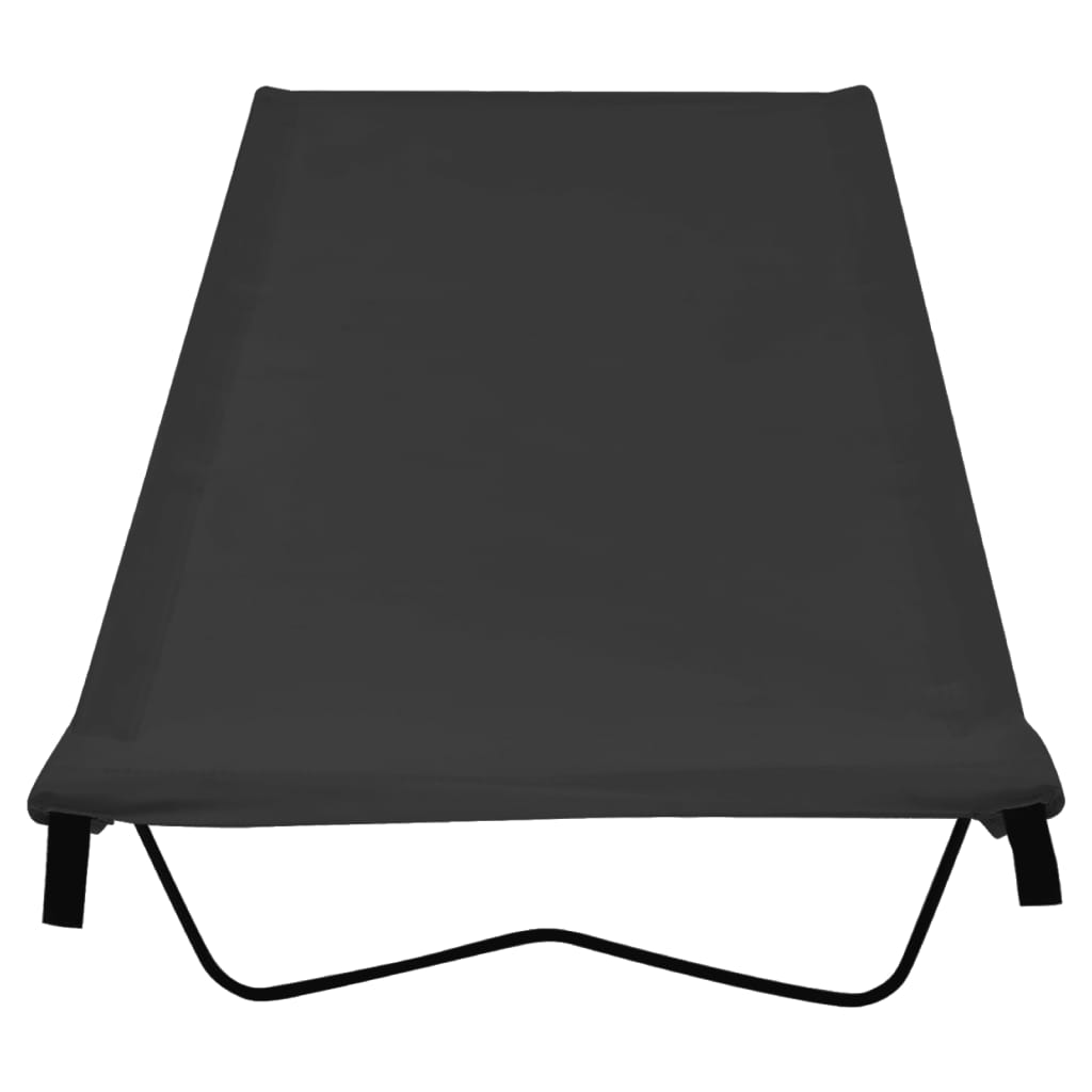 Paturi camping 2 buc. negru, 180x60x19 cm țesătură oxford&oțel