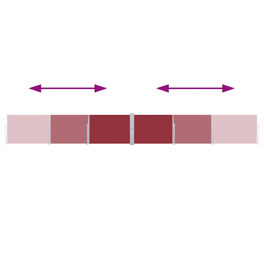 Copertină laterală retractabilă de terasă, roșu, 170 x 1200 cm