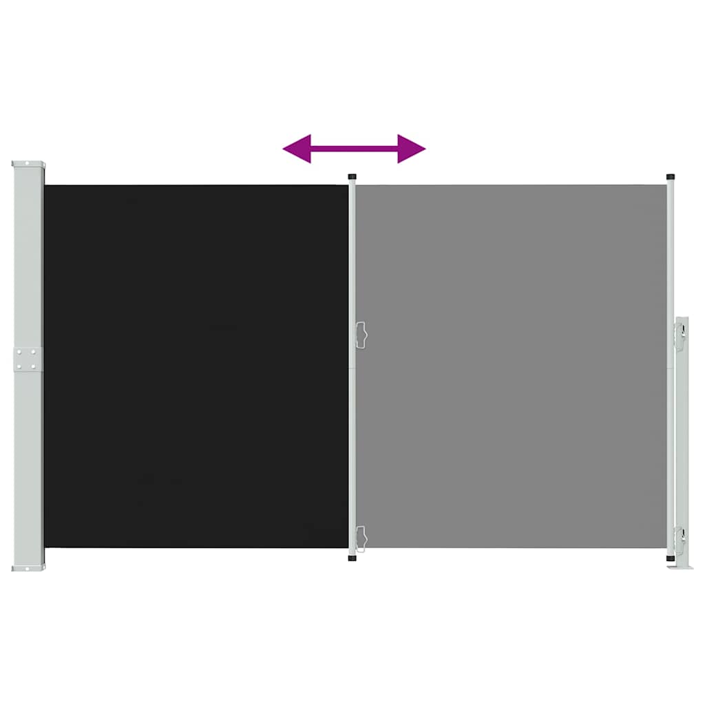 Copertină laterală retractabilă de terasă, negru, 180x300 cm