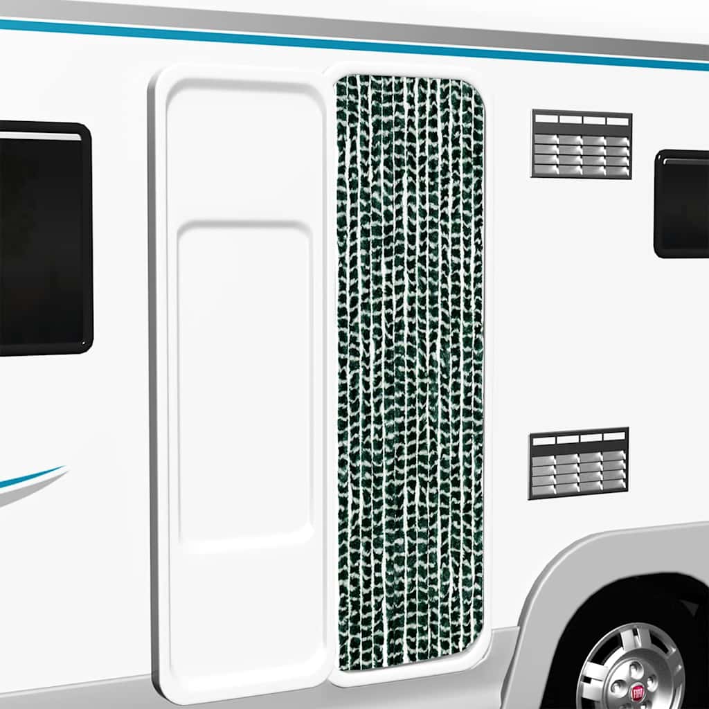 Perdea pentru insecte, verde și alb, 56 x 185 cm, chenille