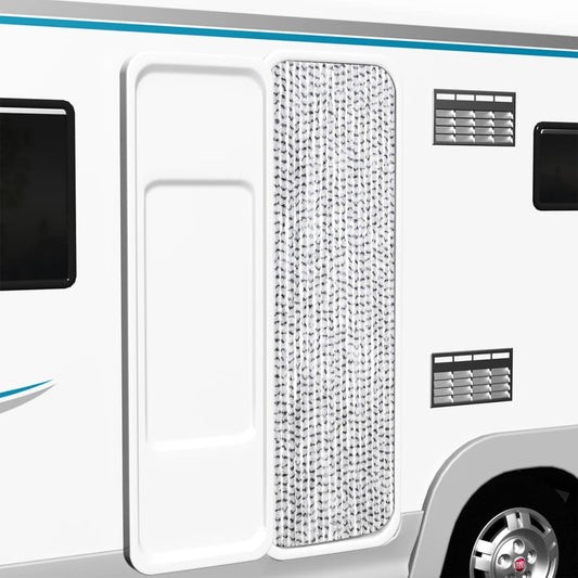 Perdea insecte, gri deschis & gri închis, 56x185 cm, chenille