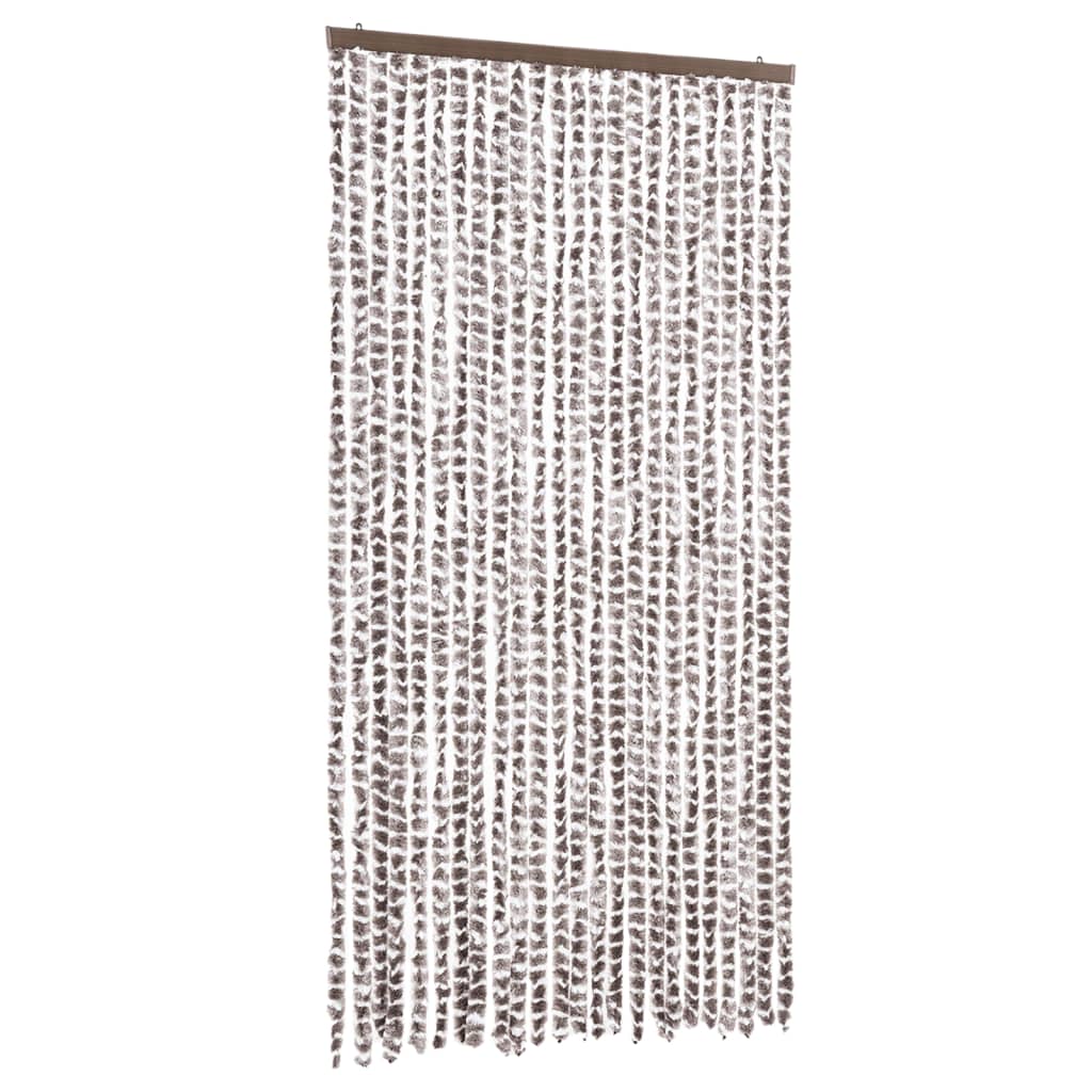 Perdea pentru insecte, gri taupe și alb, 100 x 220 cm, chenille