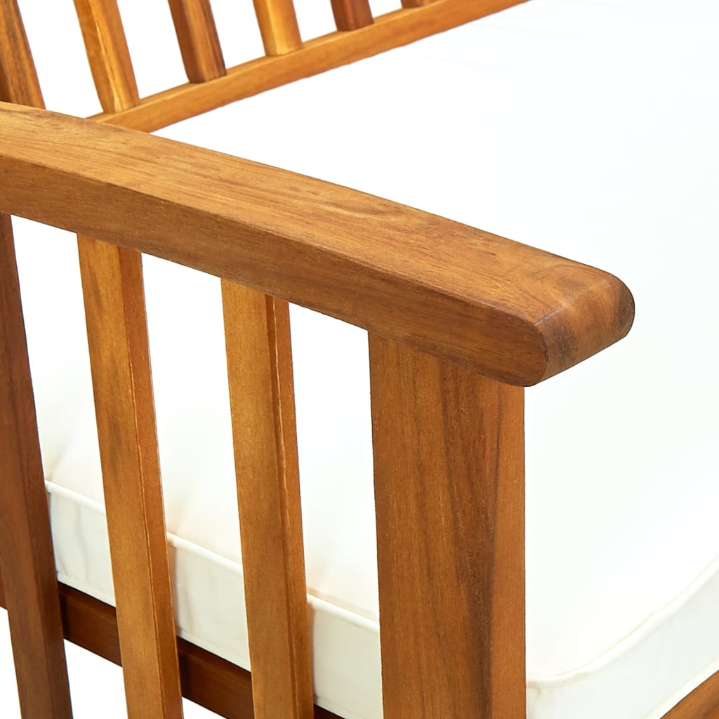 Bancă de grădină cu perne, 119 cm, lemn masiv de acacia