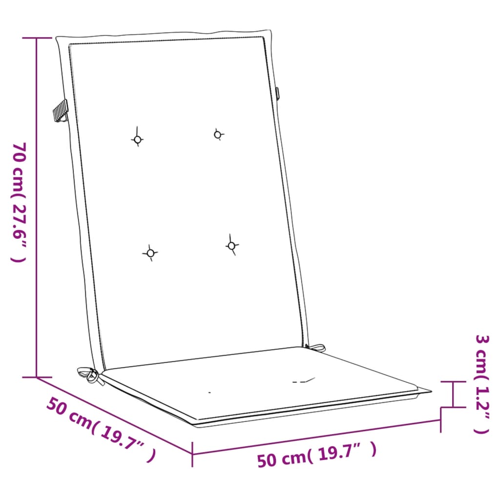 Perne scaun cu spătar înalt, 6 buc. antracit 120x50x3 cm textil