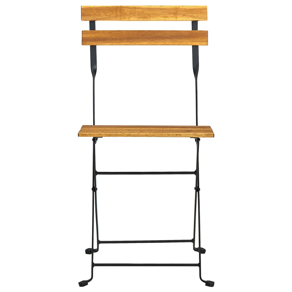 Set mobilier bistro pliabil, 3 piese, lemn masiv de acacia