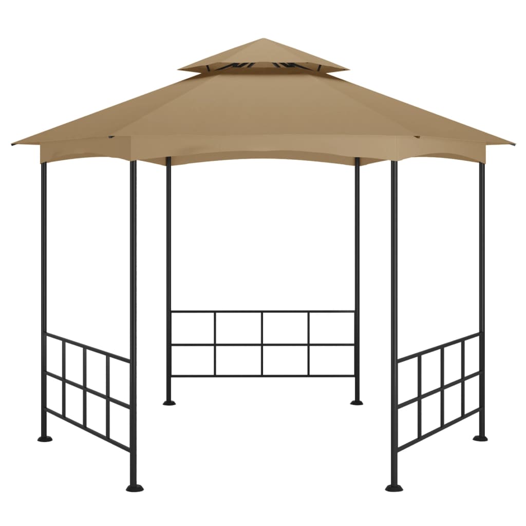 Pavilion cu pereți laterali, gri taupe, 3,1x2,7 m