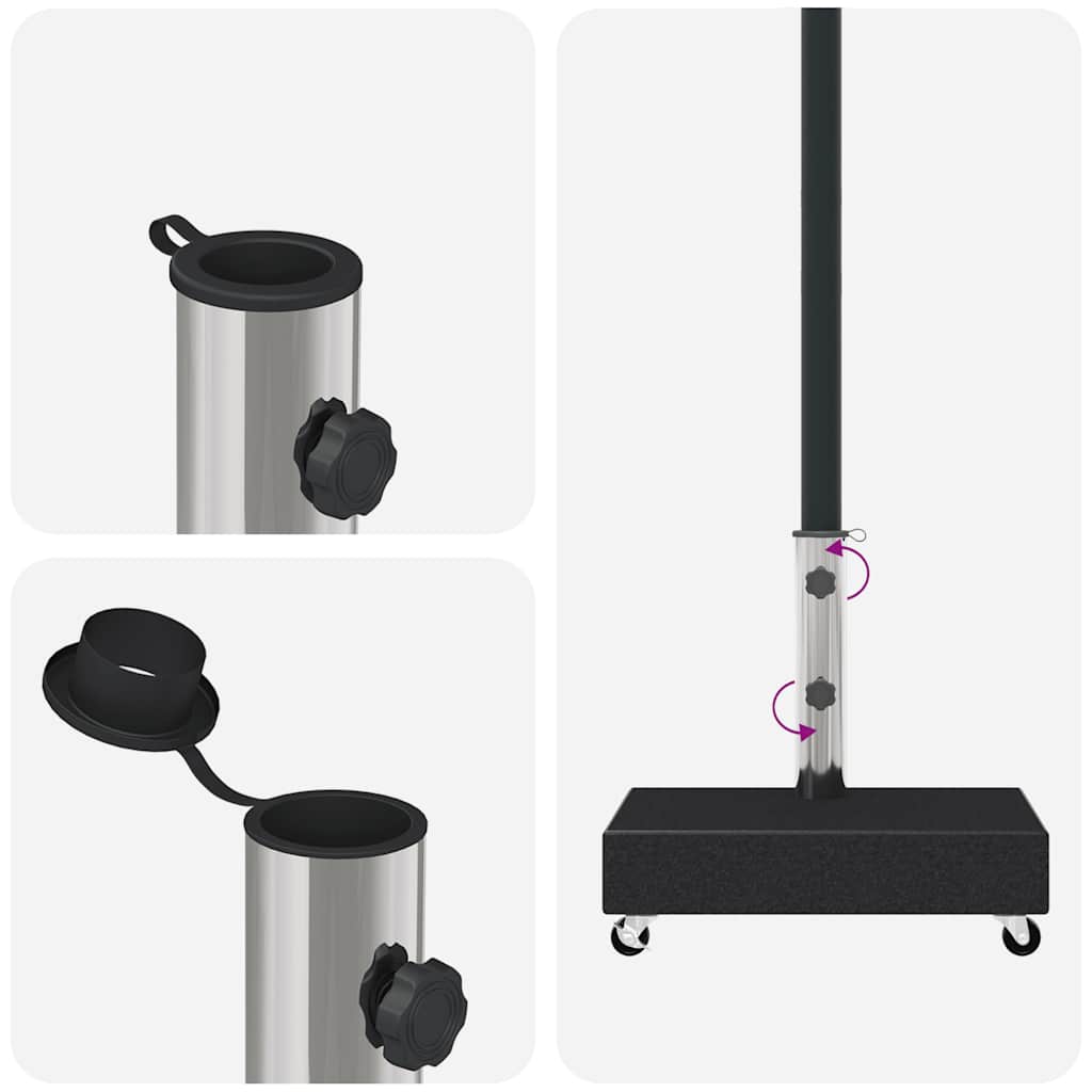 Suport pentru umbrelă, negru, 45x25x8 cm, granit