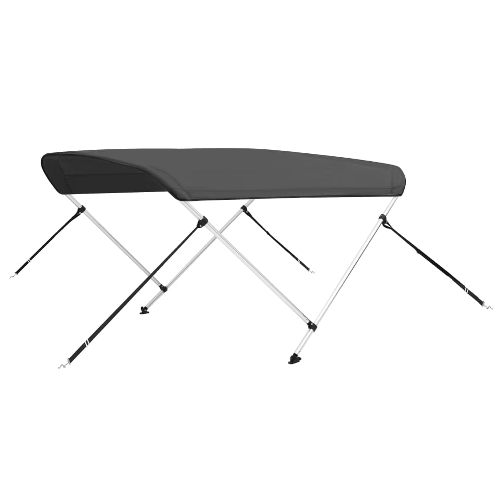 Parasolar barcă Bimini cu 2 arcuri, antracit, 180x130x110 cm