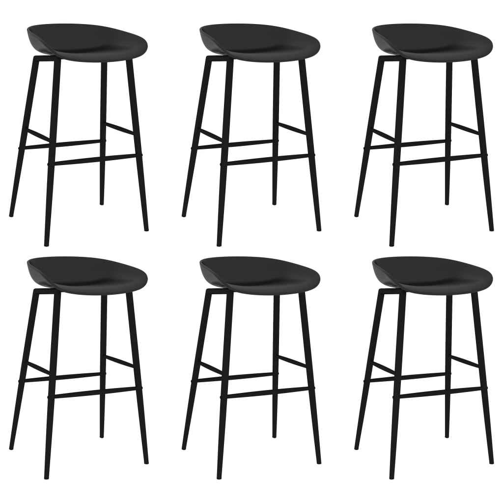 Set mobilier de bar, 7 piese, alb și negru