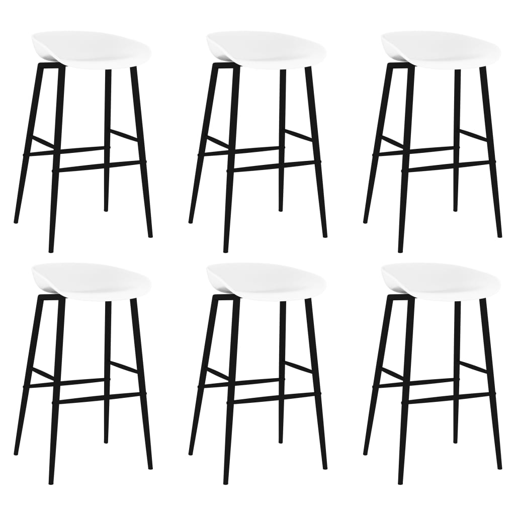 Set mobilier de bar, 7 piese, negru și alb