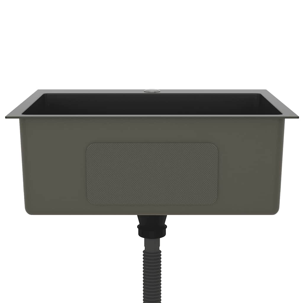 Chiuvetă de bucătărie lucrată manual, negru, oțel inoxidabil