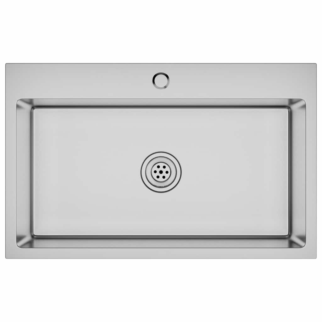 Chiuvetă de bucătărie lucrată manual, oțel inoxidabil