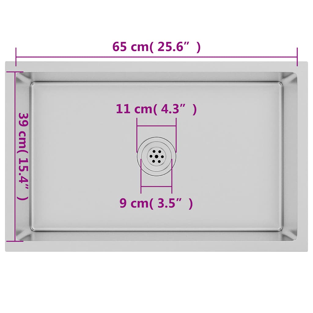 Chiuvetă de bucătărie lucrată manual, oțel inoxidabil