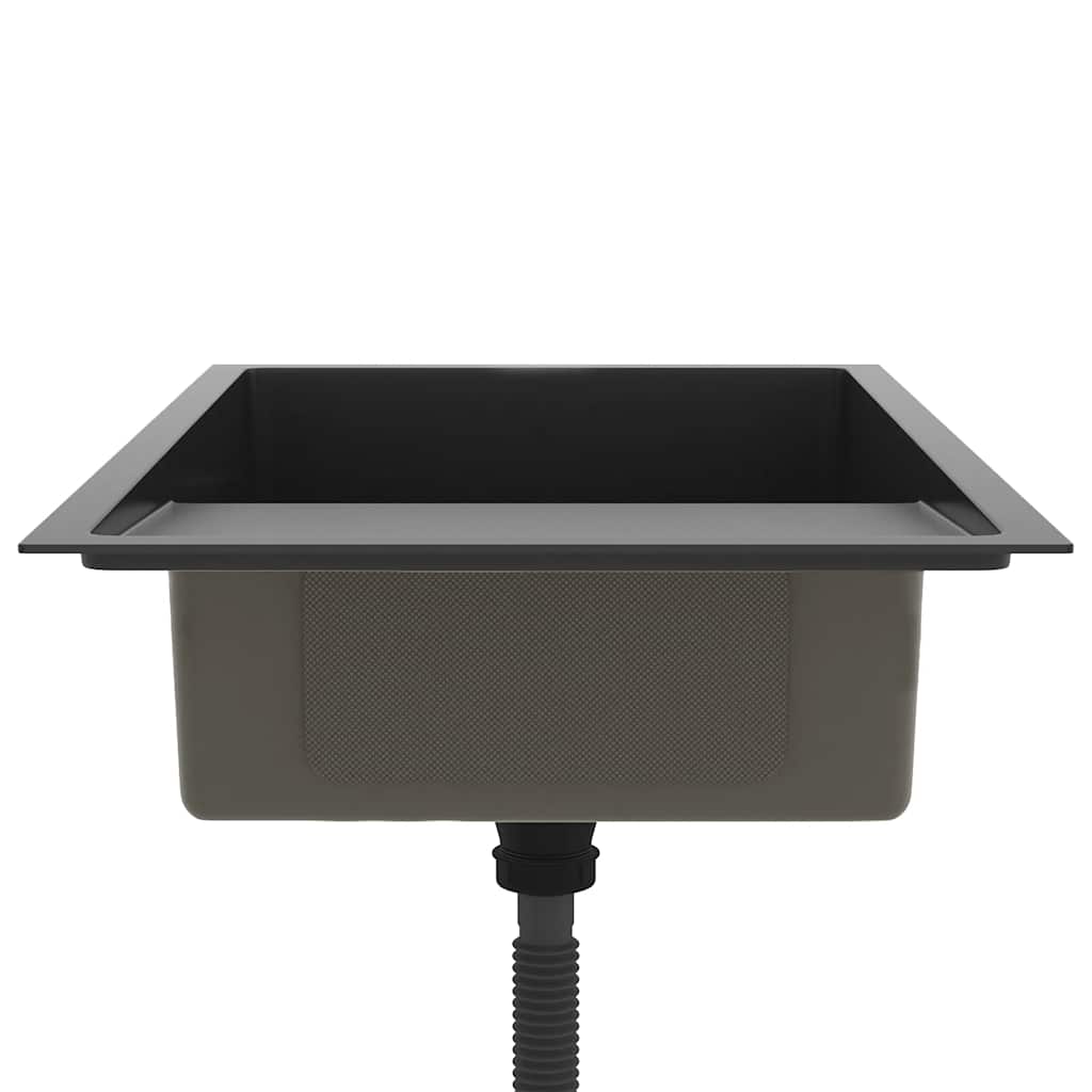 Chiuvetă de bucătărie lucrată manual, negru, oțel inoxidabil