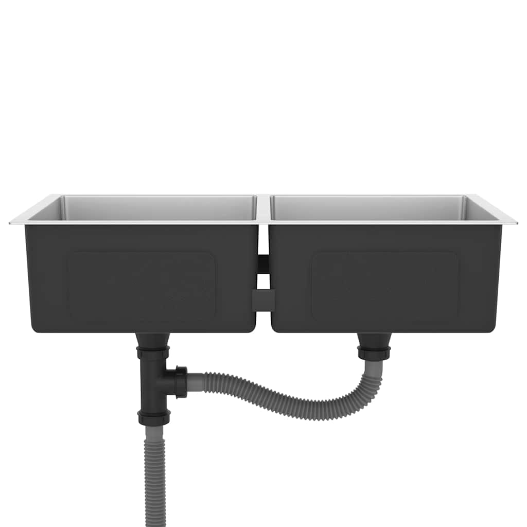 Chiuvetă de bucătărie lucrată manual, oțel inoxidabil