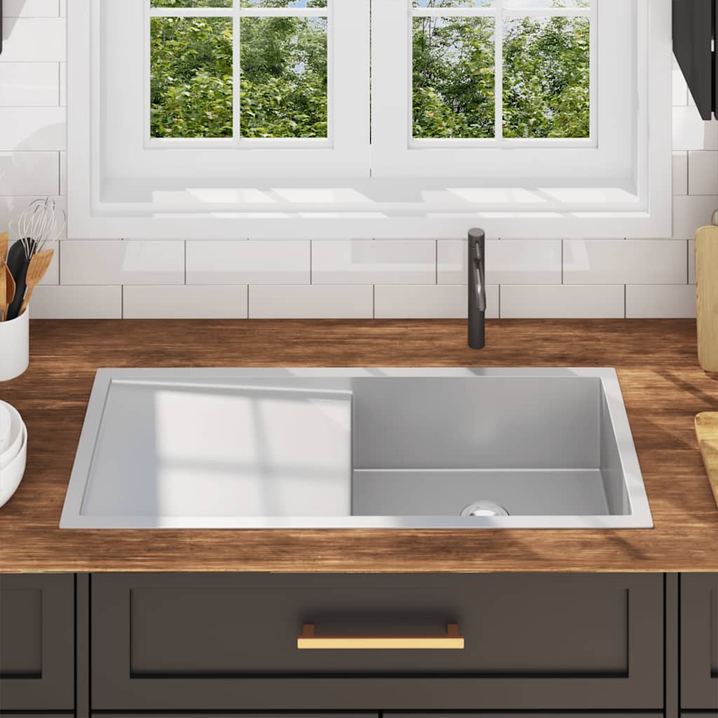 Chiuvetă de bucătărie lucrată manual, oțel inoxidabil