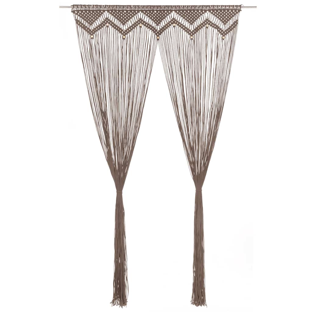 Perdea macrame, gri taupe,140 x 240 cm, bumbac