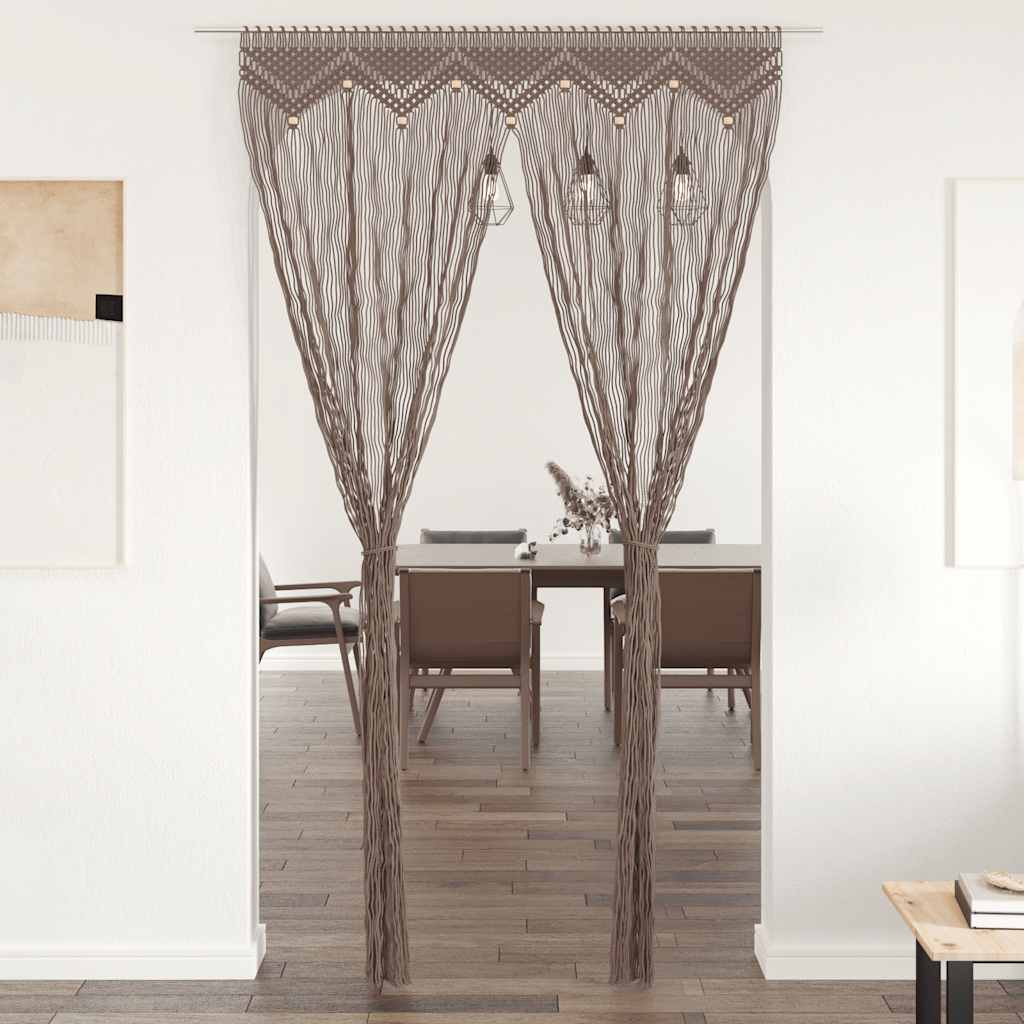 Perdea macrame, gri taupe,140 x 240 cm, bumbac