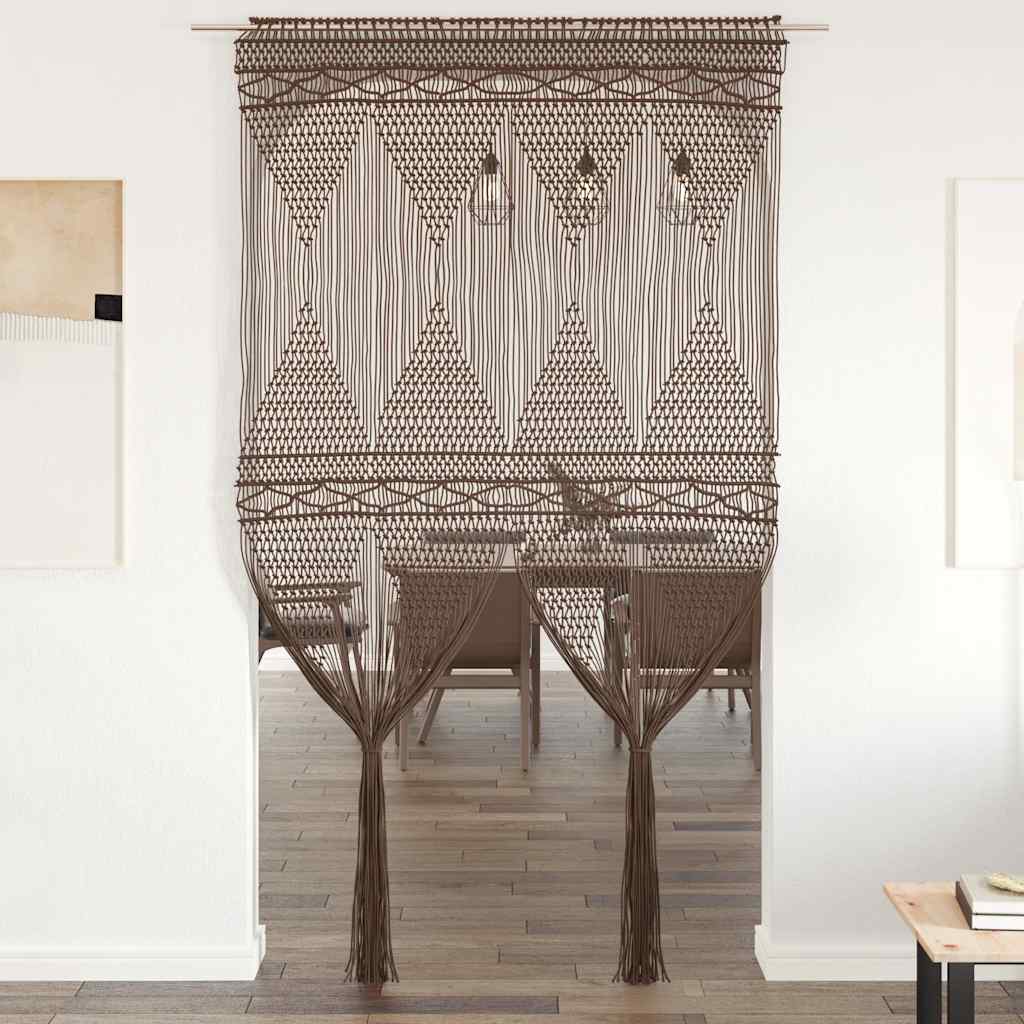 Perdea macrame, gri taupe,140 x 240 cm, bumbac