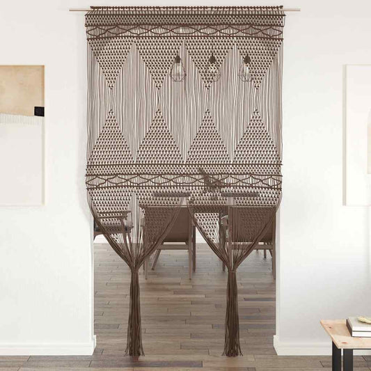 Perdea macrame, gri taupe,140 x 240 cm, bumbac