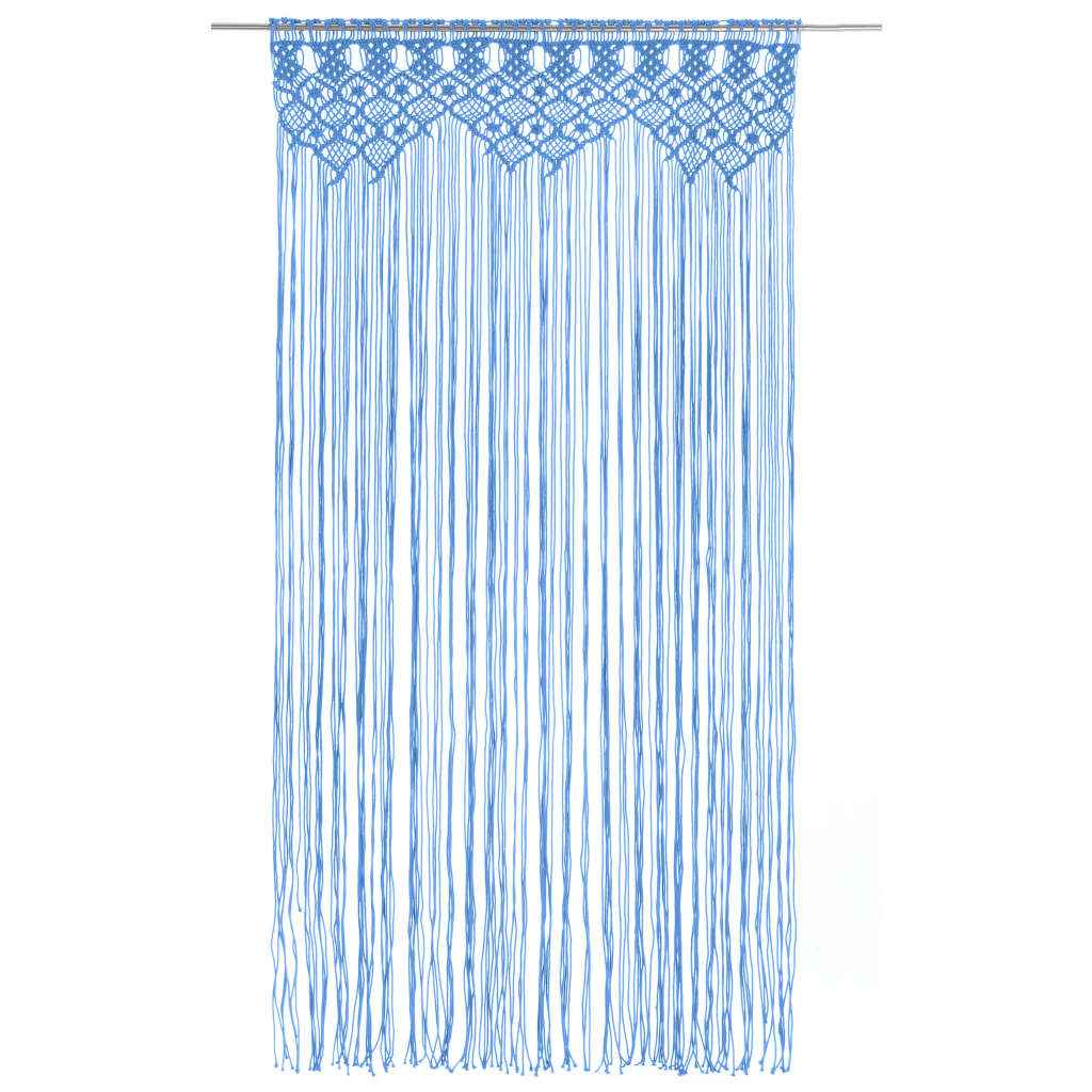 Perdea macrame, albastru, 140 x 240 cm, bumbac