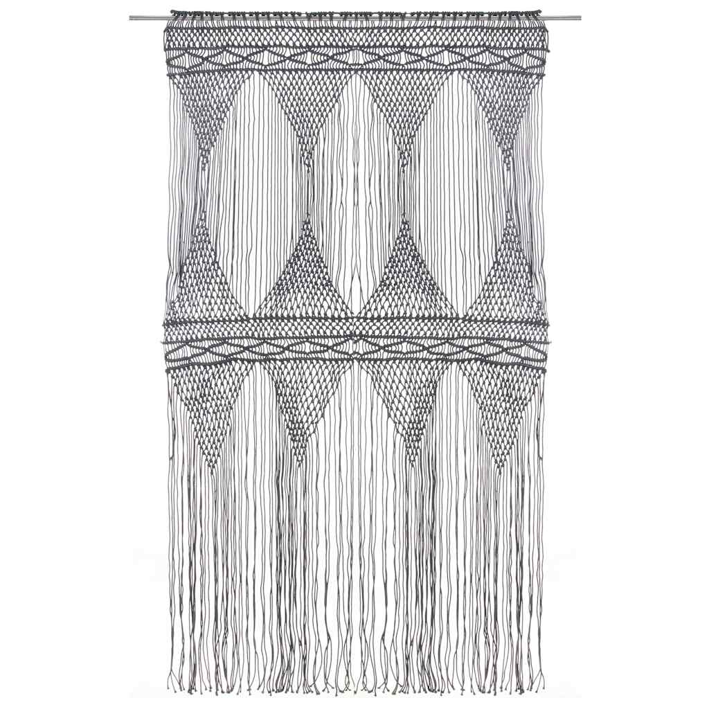 Perdea macrame, antracit, 140 x 240 cm, bumbac