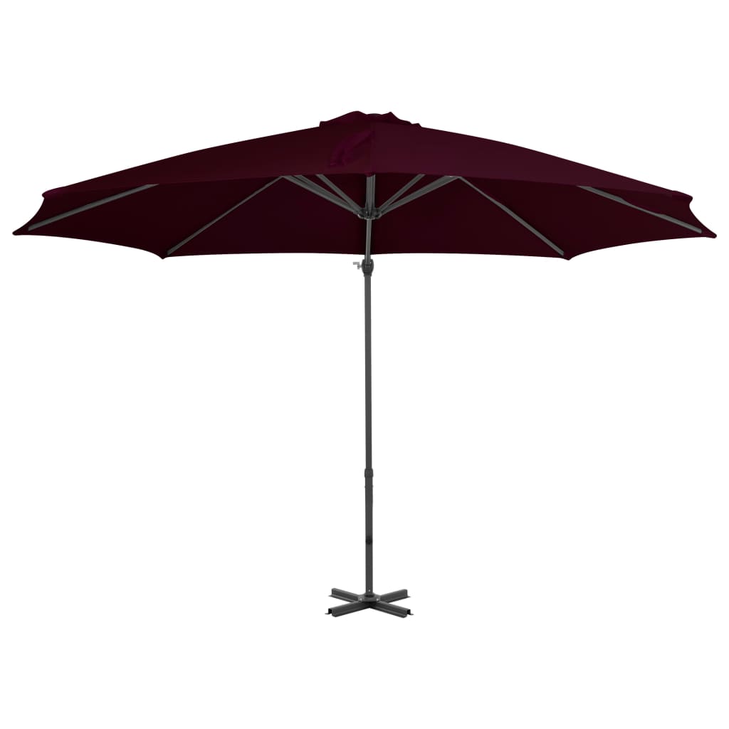 Umbrelă consolă de grădină, stâlp din aluminiu, roșu, 300 cm