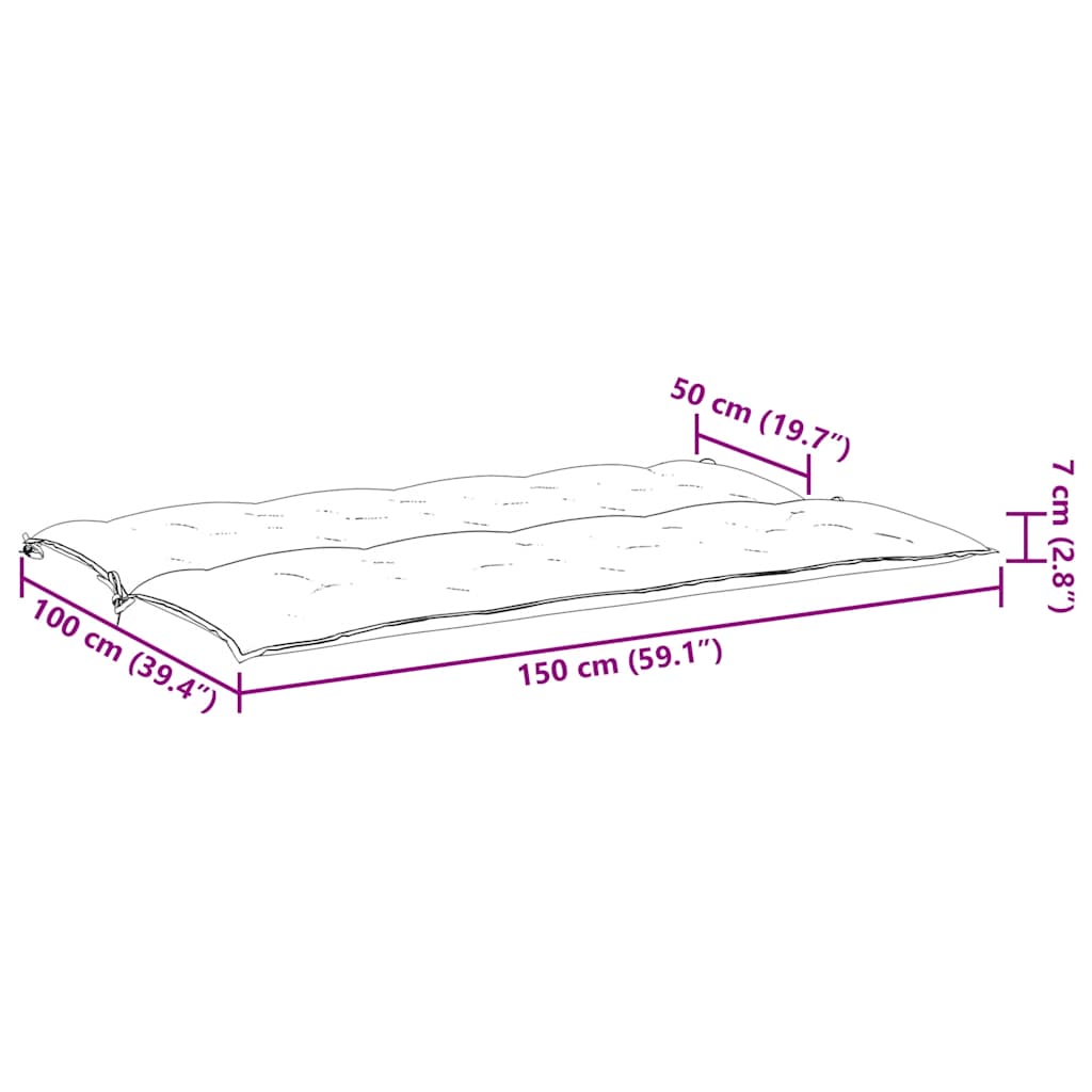 Pernă bancă de grădină antracit 150x(50+50)x7cm material oxford