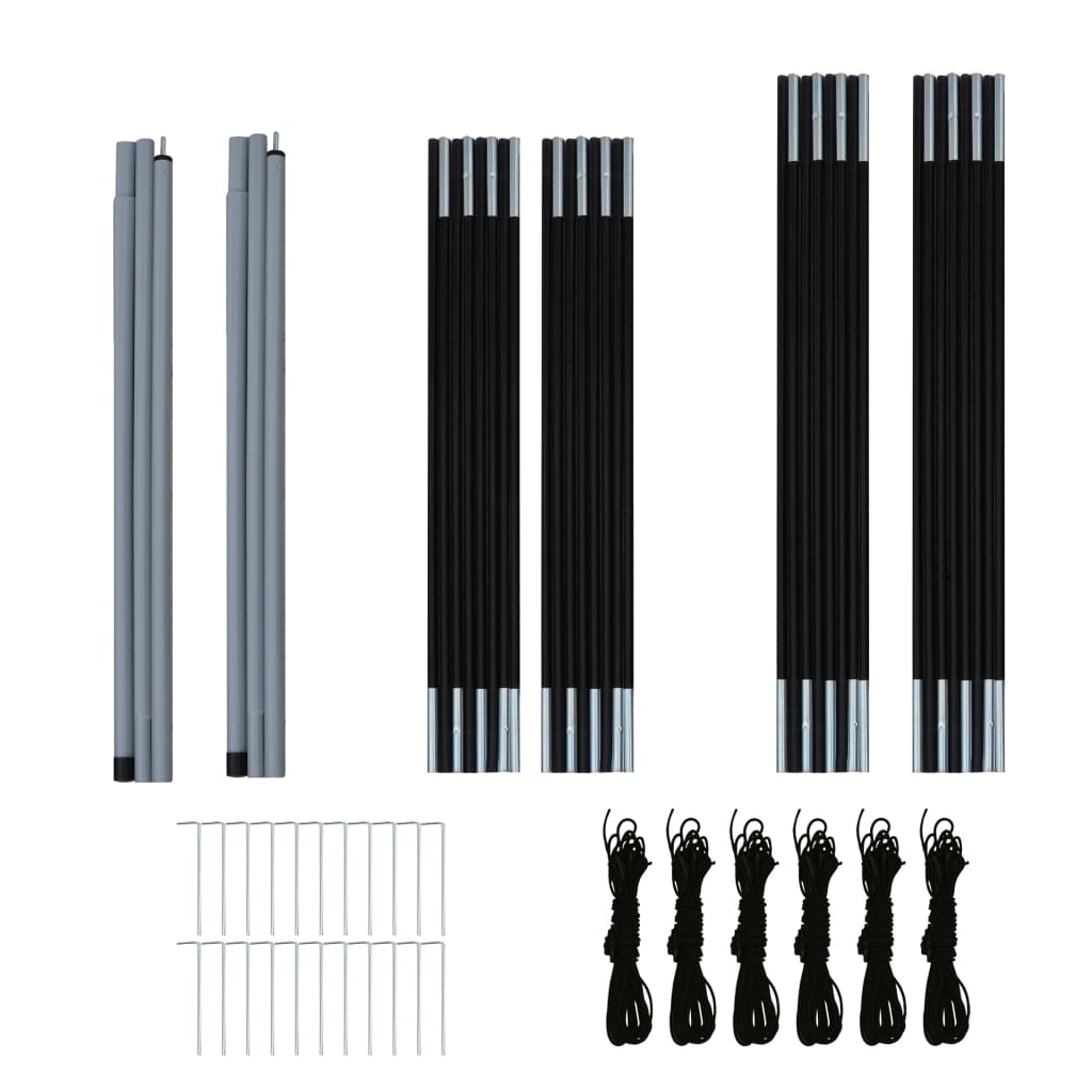 Cort camping, 6 persoane, gri și portocaliu