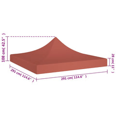 Acoperiș pentru cort de petrecere, cărămiziu, 3 x 3 m, 270 g/m²