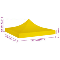 Acoperiș pentru cort de petrecere, galben, 3 x 3 m, 270 g/m²