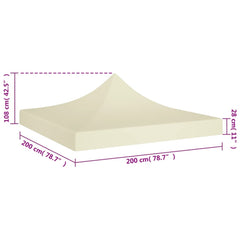 Acoperiș pentru cort de petrecere, crem, 2 x 2 m, 270 g/m²