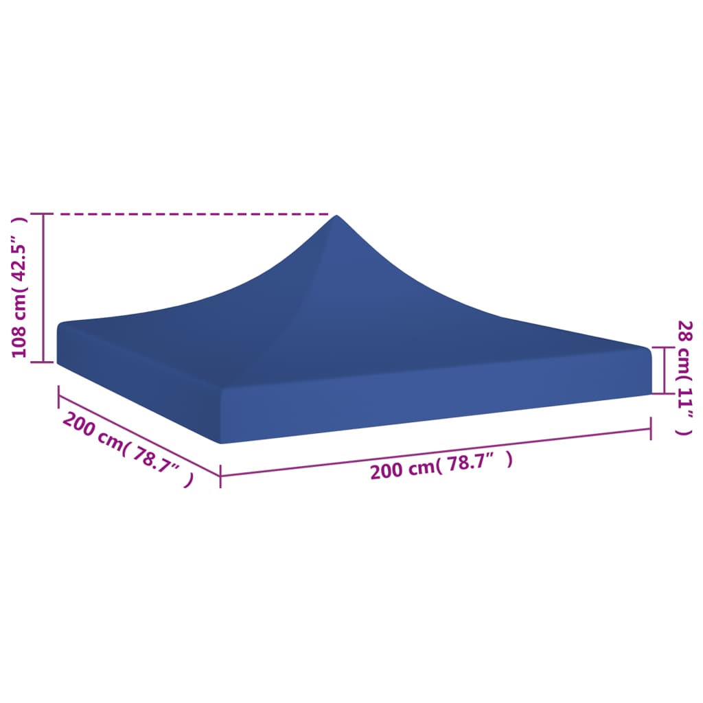 Acoperiș pentru cort de petrecere, albastru, 2 x 2 m, 270 g/m²